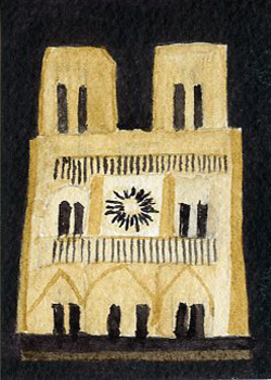 Notre Dame Ron Baeseman Madison WI watercolor